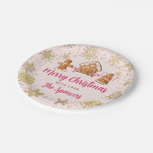 Roze ontbijt voor ontbijt papieren bordje (Gekanteld)