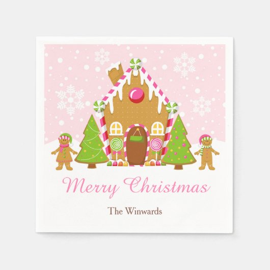 Roze ontbijt voor ontbijt servet (Voorkant)