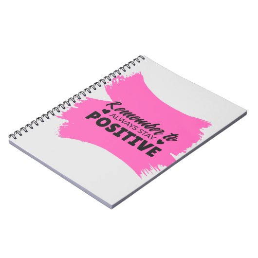 Roze onthoud dat je een positieve notebook hebt notitieboek (Linkerzijde)