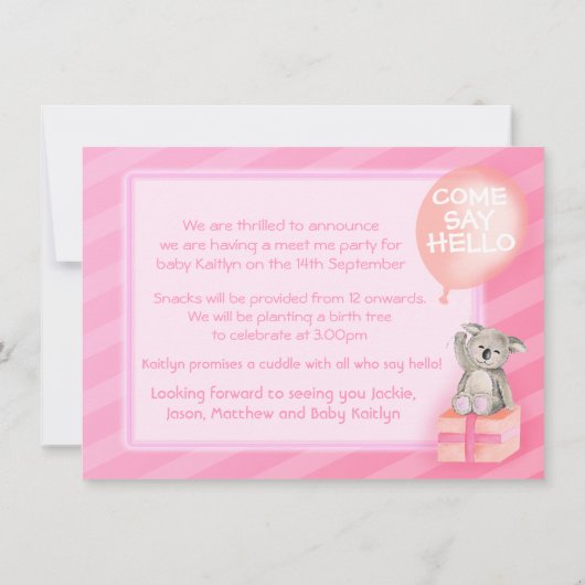 Roze ontmoet me een nieuwe uitnodiging voor een me (Achterkant)