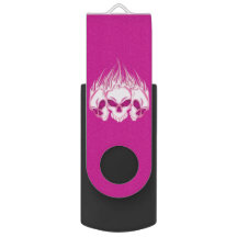 Roze ontvlammende schedels