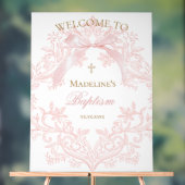 roze ontwerp Doop welkom Acryl Bord (Neutraal)