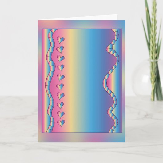 Roze ontwerp met harten feestdagen kaart (Voorkant)