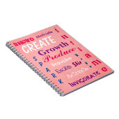 Roze ontwerp positieve bevestigingen notitieboek (Rechterzijde)