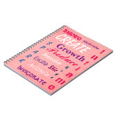 Roze ontwerp positieve bevestigingen notitieboek (Linkerzijde)