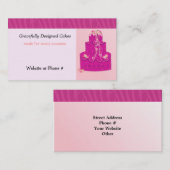 Roze ontwerper Cake Visitekaartje (Voorkant / Achterkant)