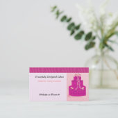 Roze ontwerper Cake Visitekaartje (Staand voorkant)