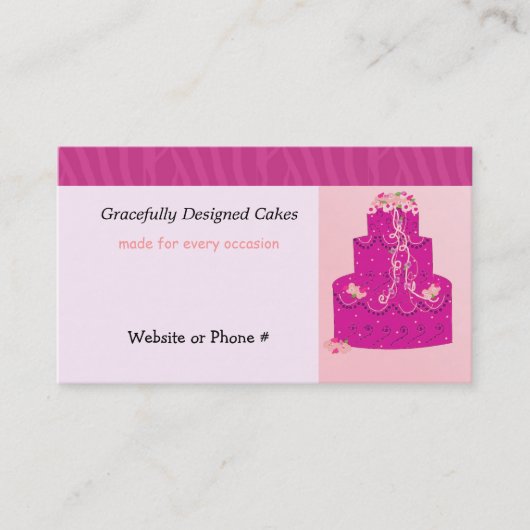 Roze Ontwerptaart Visitekaartje (Voorkant)