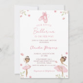 Roze onze kleine ballerina Baby shower uitnodiging (Voorkant)