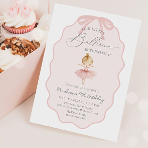 Roze Onze Kleine Ballerina Ballet Verjaardagsfeest Kaart