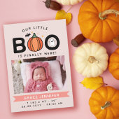 Roze onze kleine boe eindelijk hier Halloween Baby Aankondiging