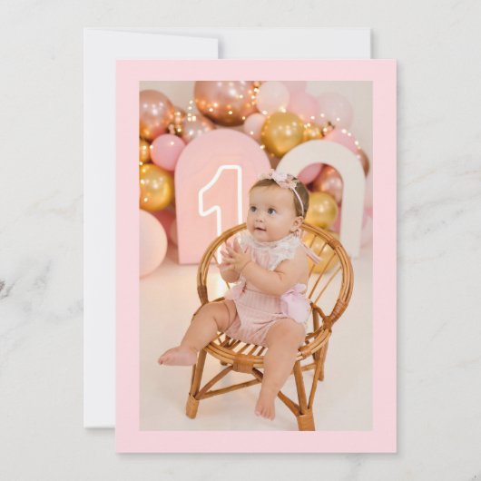 Roze Onze Kleine Boo Foto Halloween 1e Verjaardag Kaart (Achterkant)