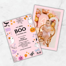 Roze Onze Kleine Boo Foto Halloween 1e Verjaardag