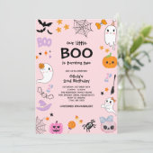 Roze Onze Kleine Boo Halloween 2e Verjaardag Kaart (Staand voorkant)