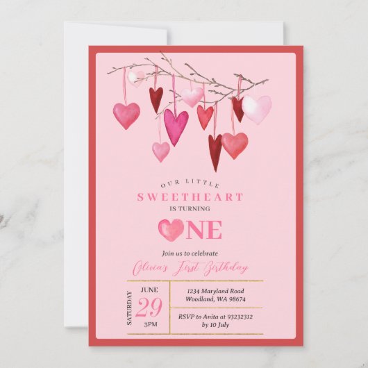 ROZE Onze Kleine Liefje Valentijn 1e Verjaardag Kaart (Voorkant)