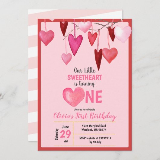 Roze Onze Kleine Liefje Valentijn Verjaardag Kaart (Voorkant / Achterkant)