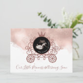 Roze onze kleine prinses die snel zwanger wordt aankondiging (Staand voorkant)