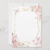 Roze onze kleine vlinder bloemenmeisje 1e verjaard kaart (Achterkant)