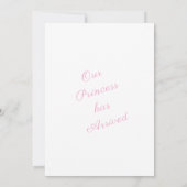 Roze onze prinses foto baby geboorteaankondiging aankondiging (Achterkant)