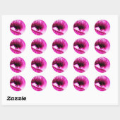 Roze oog ronde sticker (Vel)