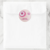 Roze oog ronde sticker (Tas)