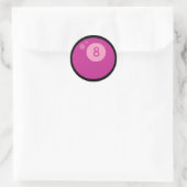Roze oogbal ronde sticker (Tas)