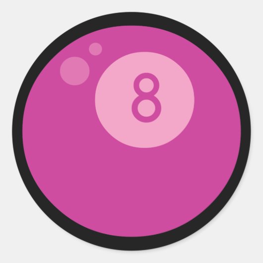 Roze oogbal ronde sticker (Voorkant)
