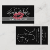 Roze oogbollen Makeup Artiest Monogrammen Visitekaartje (Voorkant / Achterkant)