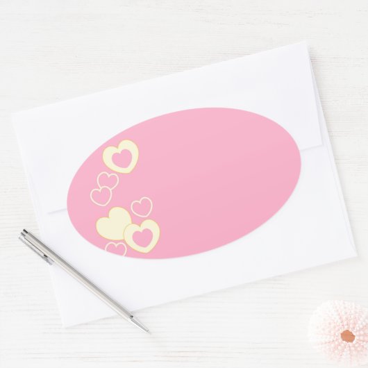 Roze oogdruppelaar ovaal Sticker tegen achtergrond (Envelop)