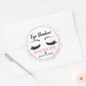 Roze Oogschaduw Glitter Wimpers Sticker Label (Envelop)