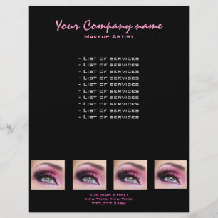 Roze oogschaduw lange wimpers oogmake-up artist fl flyer