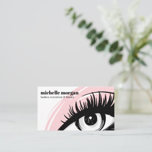 Roze oogschaduw Makeup Eyelash Brows professional Visitekaartje (Staand voorkant)