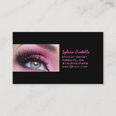 Roze oogschaduw met lange zweetriemen oogartistiek visitekaartje (Achterkant)