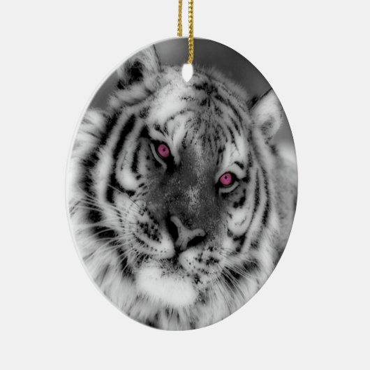 Roze Oogtijger Keramisch Ornament (Rechts)