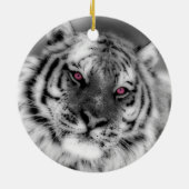 Roze Oogtijger Keramisch Ornament (Achterkant)