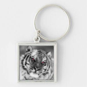 Roze Oogtijger Sleutelhanger