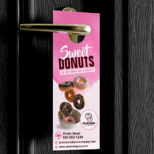 Roze Oogverblindende Donut Bakkerij Winkel Zoete L Deurhanger