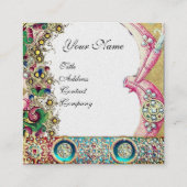 ROZE OOIEVAAR BABY SHOWER, EDELSTENEN, BLOEMENWERV VIERKANTE VISITEKAARTJE (Achterkant)