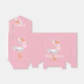 Roze Ooievaar Baby shower Favor Box Bedankdoosjes (Uitgevouwen)