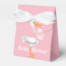 Roze Ooievaar Baby shower Favor Box Bedankdoosjes