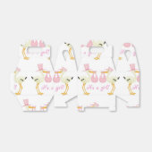 Roze Ooievaar Baby shower Geschenkdoos Bedankdoosjes (Uitgevouwen)
