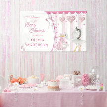 Roze Ooievaar Baby Shower Mooie Op Maat Gemaakte