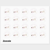 Roze Ooievaar Baby shower Ronde Sticker (Vel)
