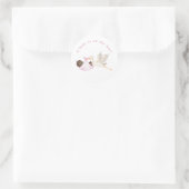 Roze Ooievaar Baby shower Ronde Sticker (Tas)
