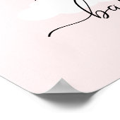 Roze Ooievaar Baby shower Welkom Poster (Hoek)