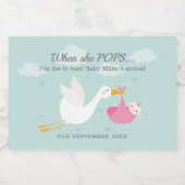 Roze Ooievaar Bundel Pop Het Mini Mousserende Wijn Sparkling Wijnetiket (Enkel label)