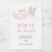 Roze Ooievaar Pop het als ze Poppen Wijn Etiket (Enkel label)