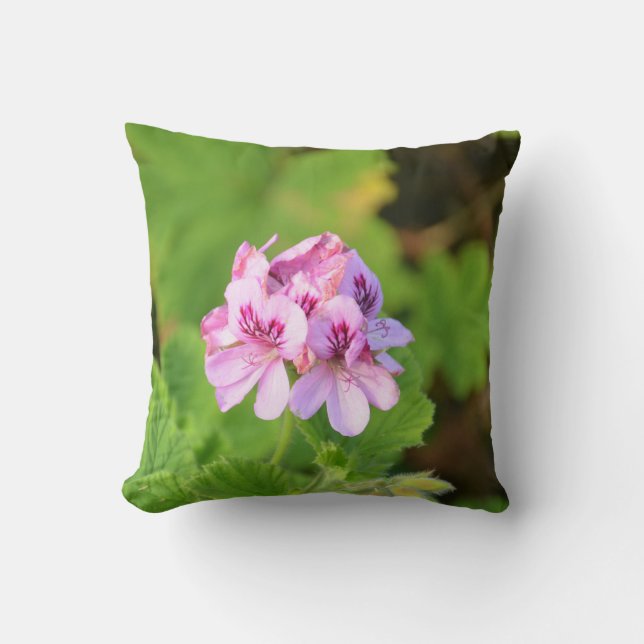 Roze Ooievaarsbek Kussen (Voorkant)