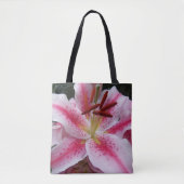 Roze Oosterse Lelie Bloem Tote Bag (Voorkant)