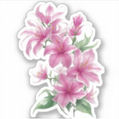 Roze oosterse lelie bloemen sticker (Voorkant)